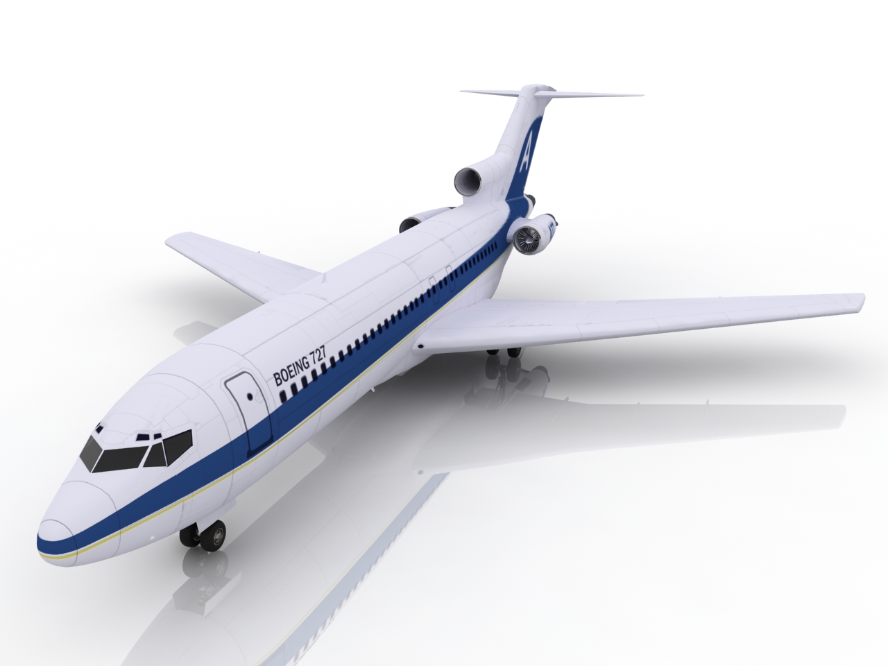 3D модели - Самолет Boeing727