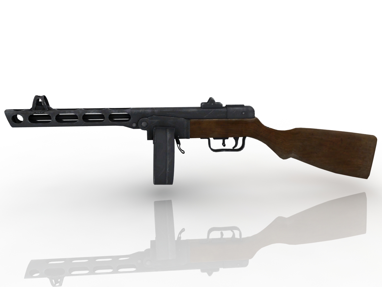 3D модели - Пистолет-пулемет Шпагина