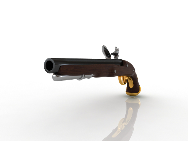 3d модель - Пистолет дуэльный