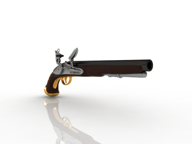 3d модель - Пистолет дуэльный