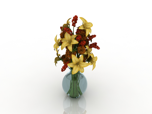 3d модель - Цветы в вазе