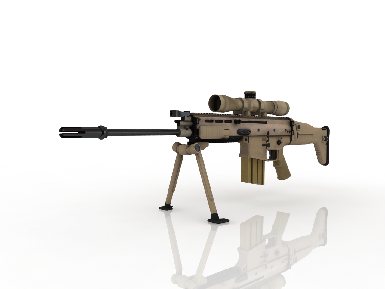 3D модели - Автоматическая винтовка