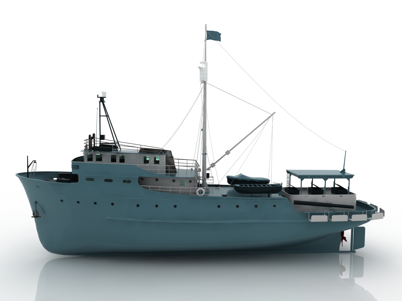 3D модели - Промысловое судно