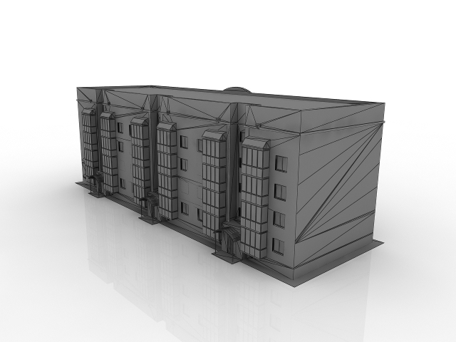 3d модель - Многоквартирный дом