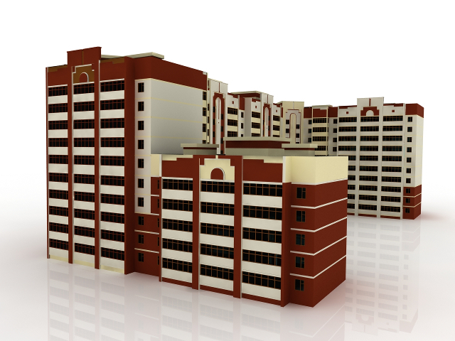 3d модель - Комплекс многоэтажных жилых домов