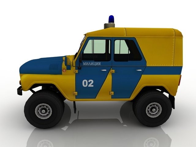 3d модель - Милицейский УАЗ