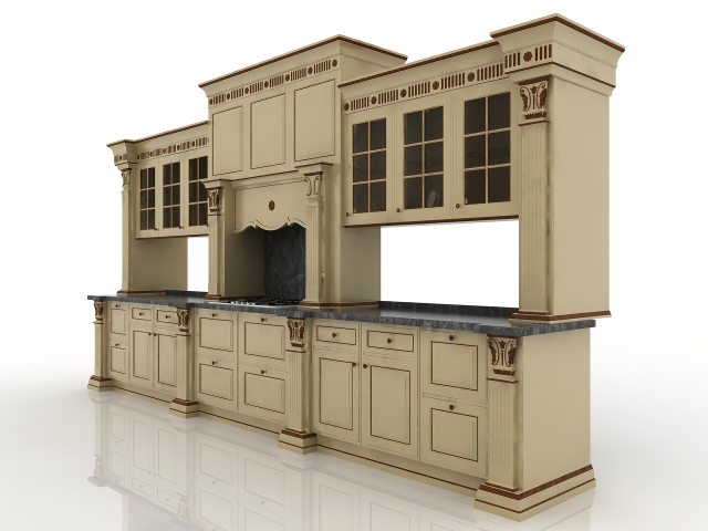 3d модель - Кухня для 3ds max с материалами