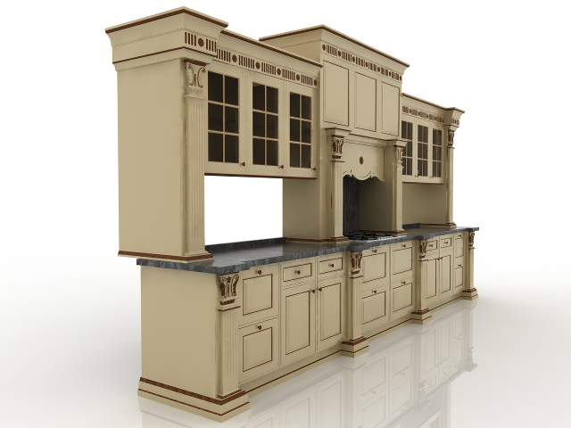 3d модель - Кухня для 3ds max с материалами