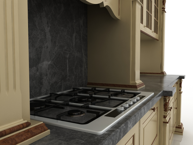 3d модель - Кухня для 3ds max с материалами