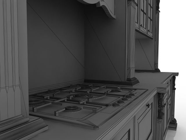 3d модель - Кухня для 3ds max с материалами