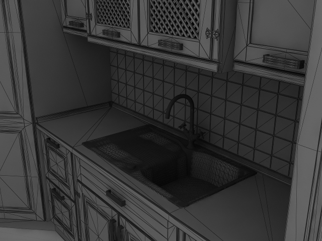 3d модель - Кухня для 3ds max для дизайна