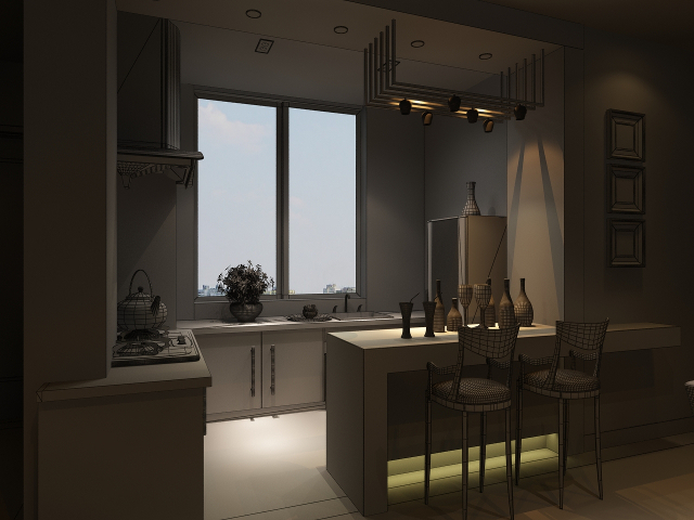 3d модель - Кухня скачать для 3ds max в высоком качестве