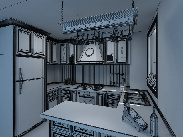 3d модель - Кухня скачать для 3ds max для дизайна