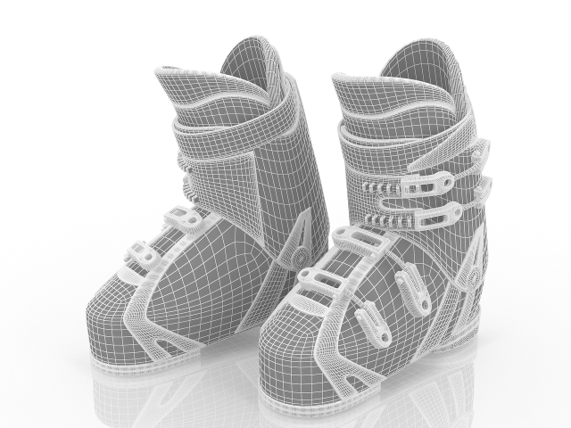 3d модель - Ботинки лыжные