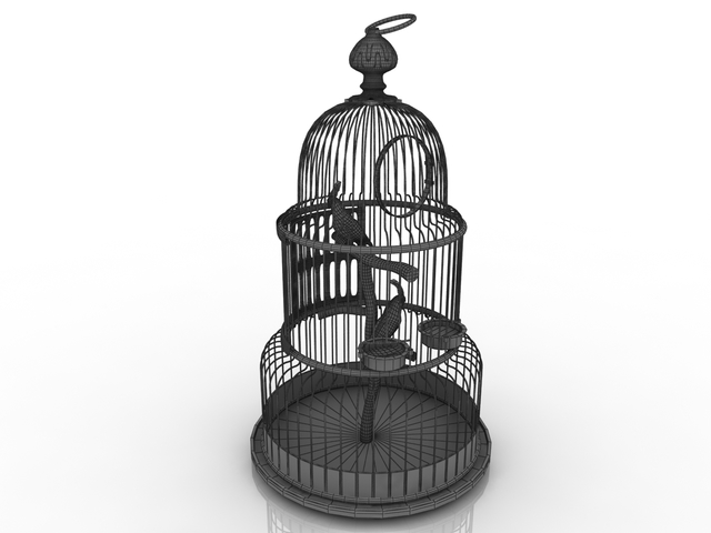 3d модель - Клетка с попугаем
