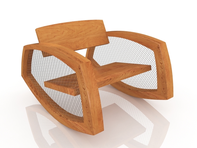 3d модель - Кресло деревянное